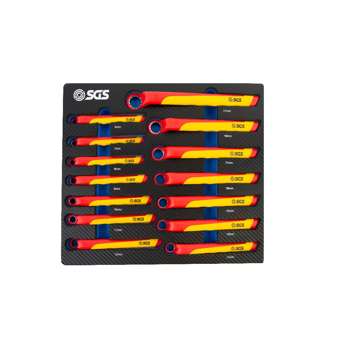 SGS 14pc VDE Insulated Ring End Spanner Set | 6mm-21mm | Foam Insert